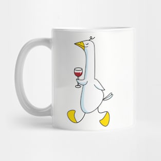 Funny goose with wine Mug